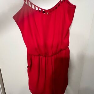 Takara Red One-Shoulder Jumpsuit